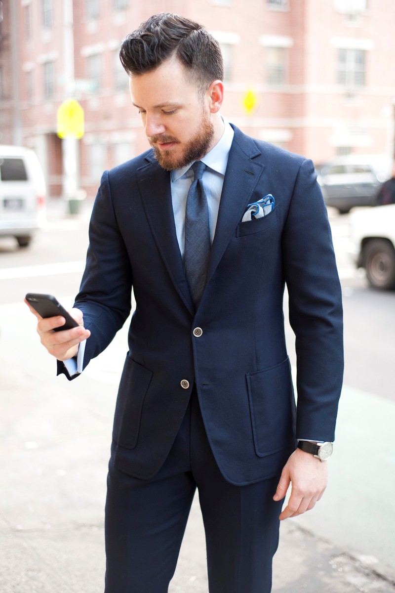 Smooth Navy Blue Suit Combination 