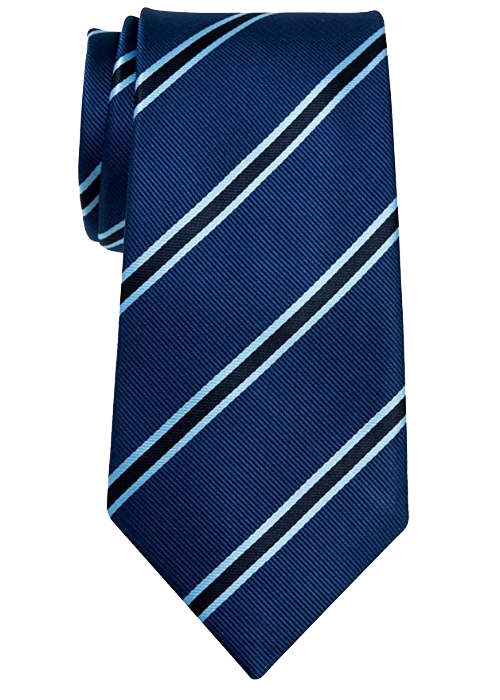 British-striped navy blue tie by Retreez