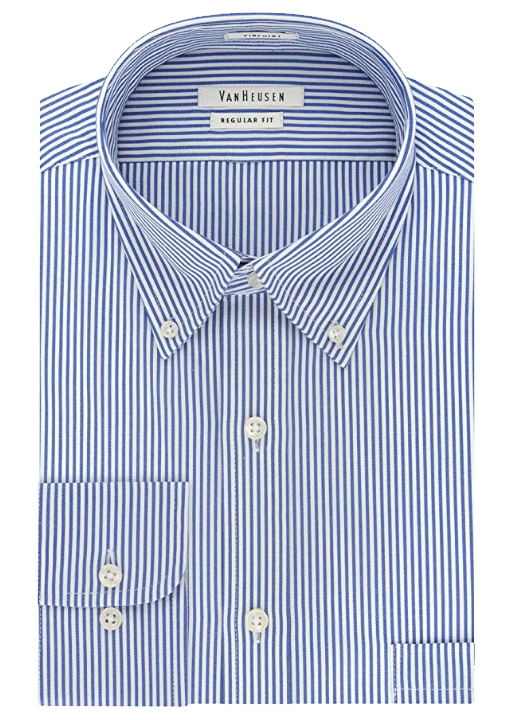 Regular-fit blue-striped shirt by Van Heusen