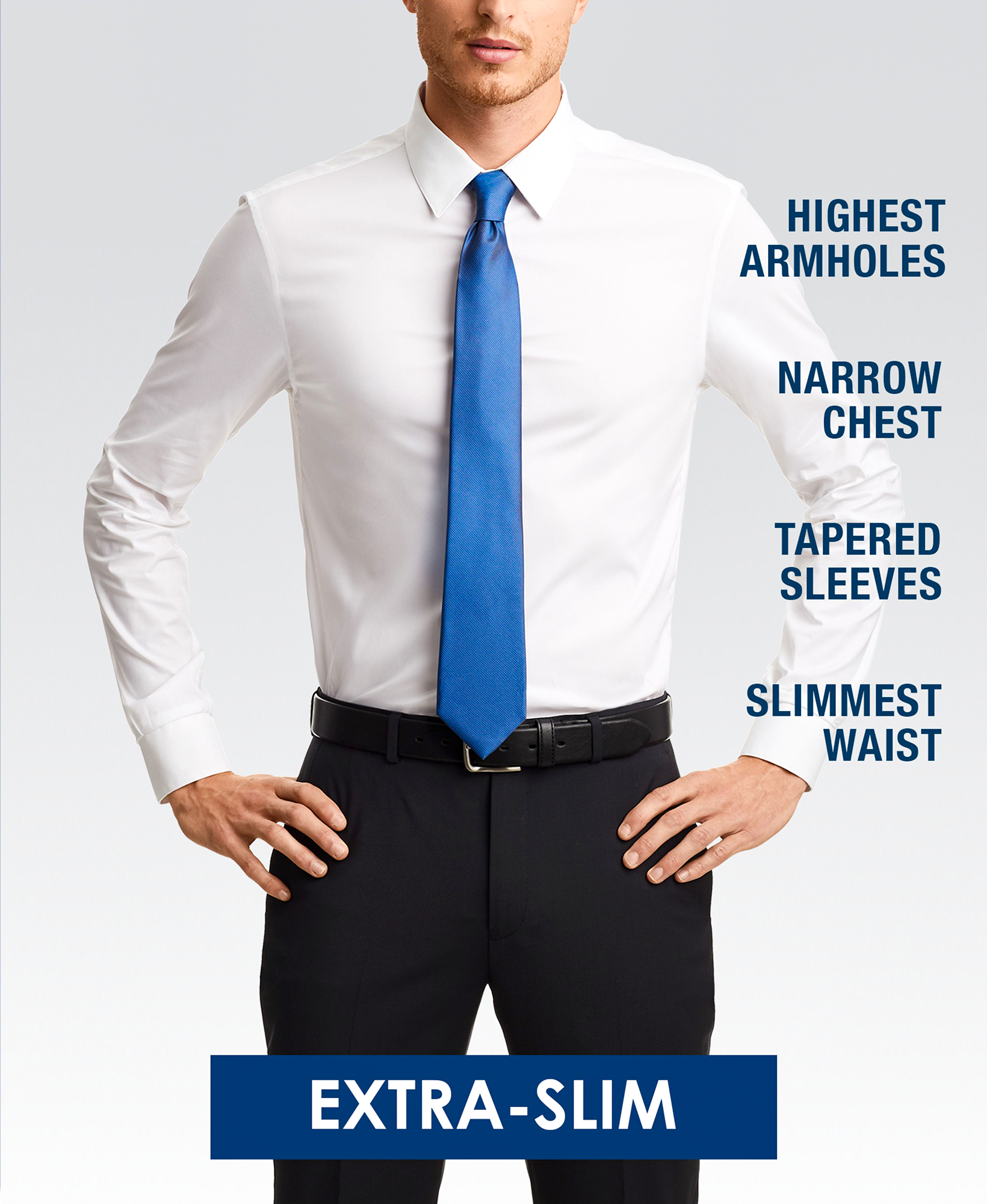 Extra-slim (skinny) fit dress shirt style