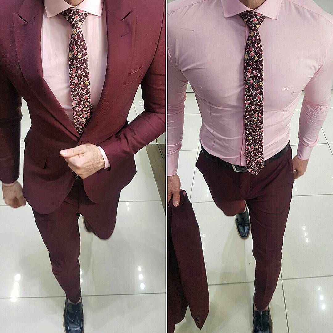 wine colour suit matching shoes