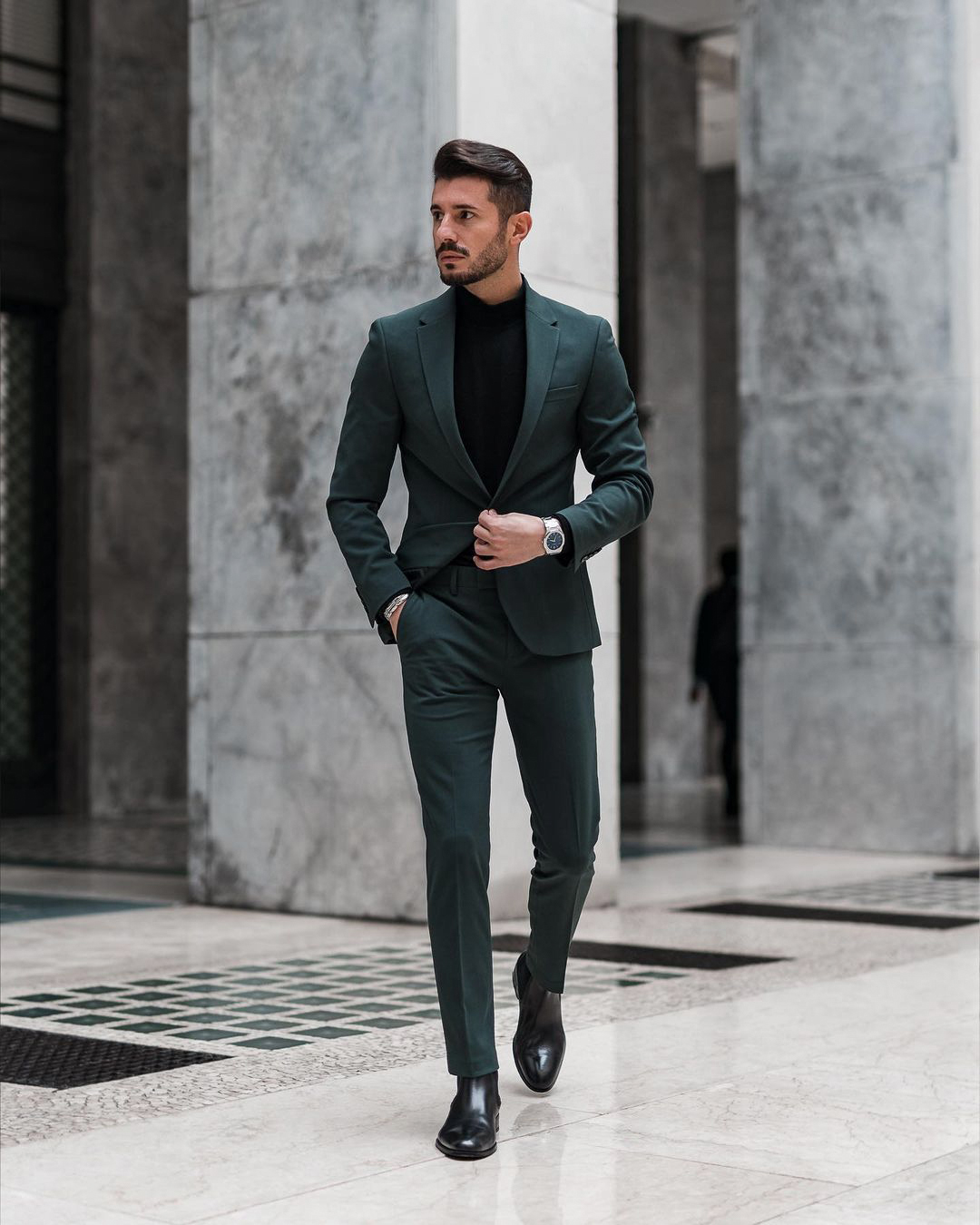 Dark Green Suits Tend To Look Formal 
