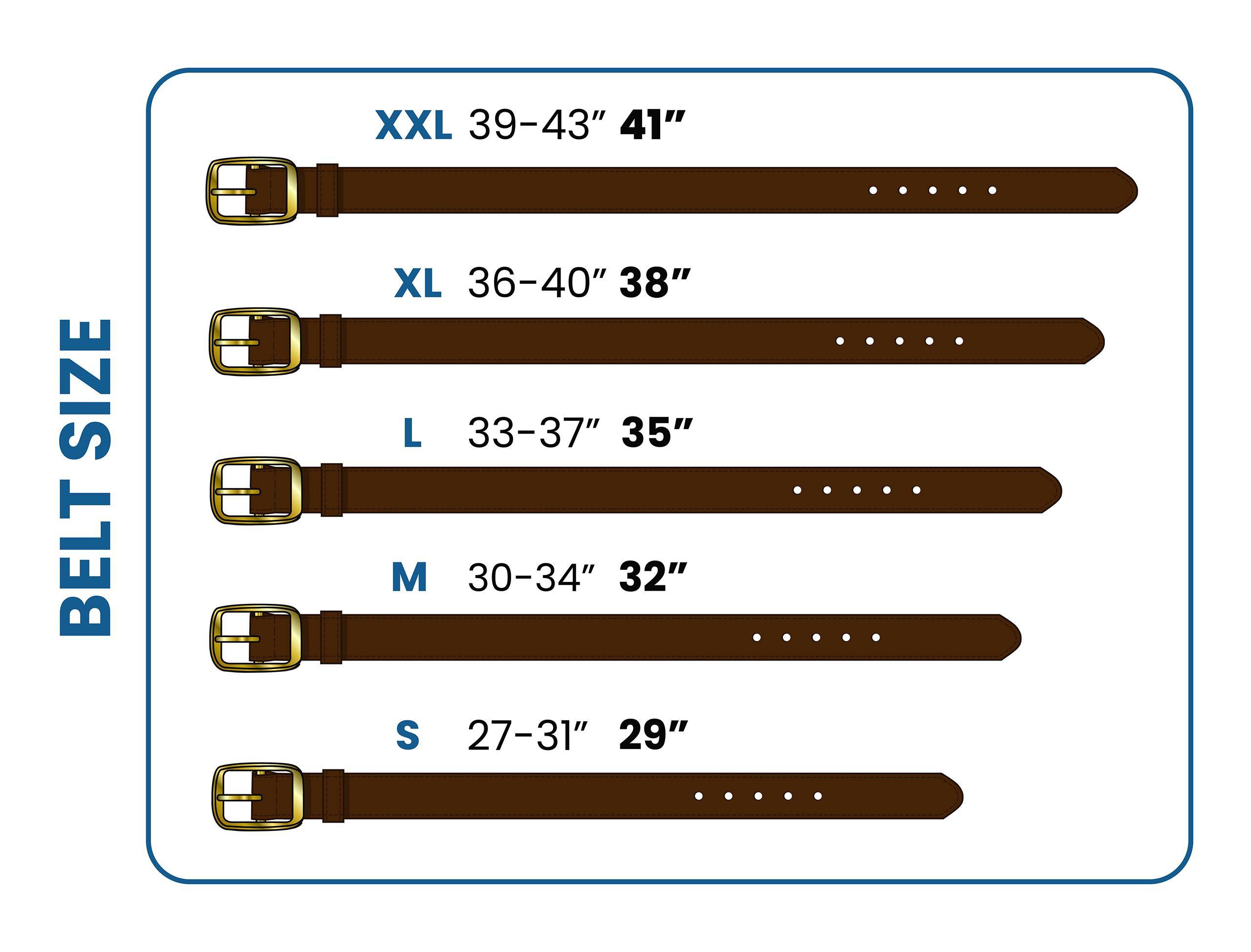 Different Belt Sizes 