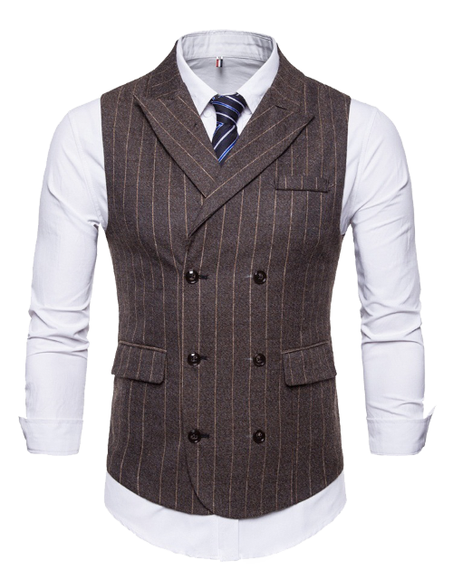 double-breasted six-button vest