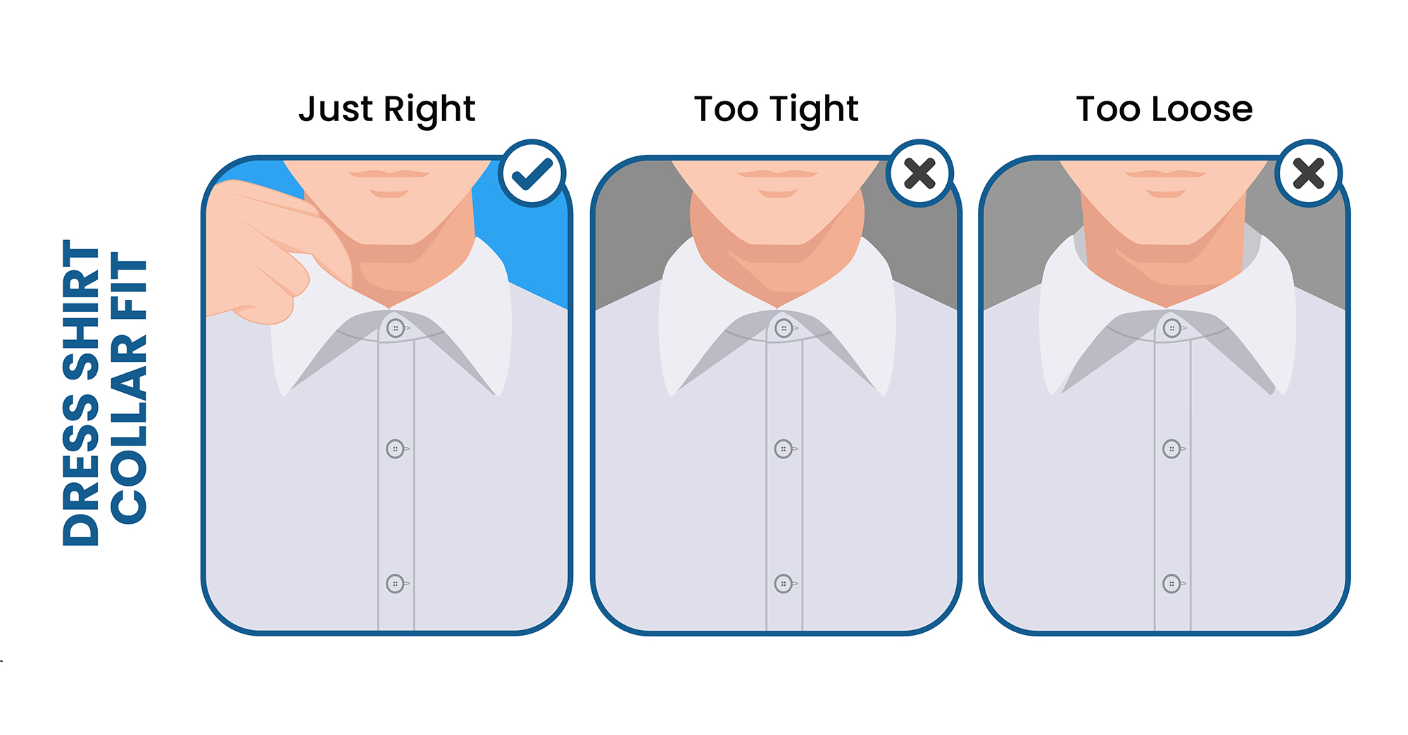 How tight are buttoned collars supposed to be on men's dress