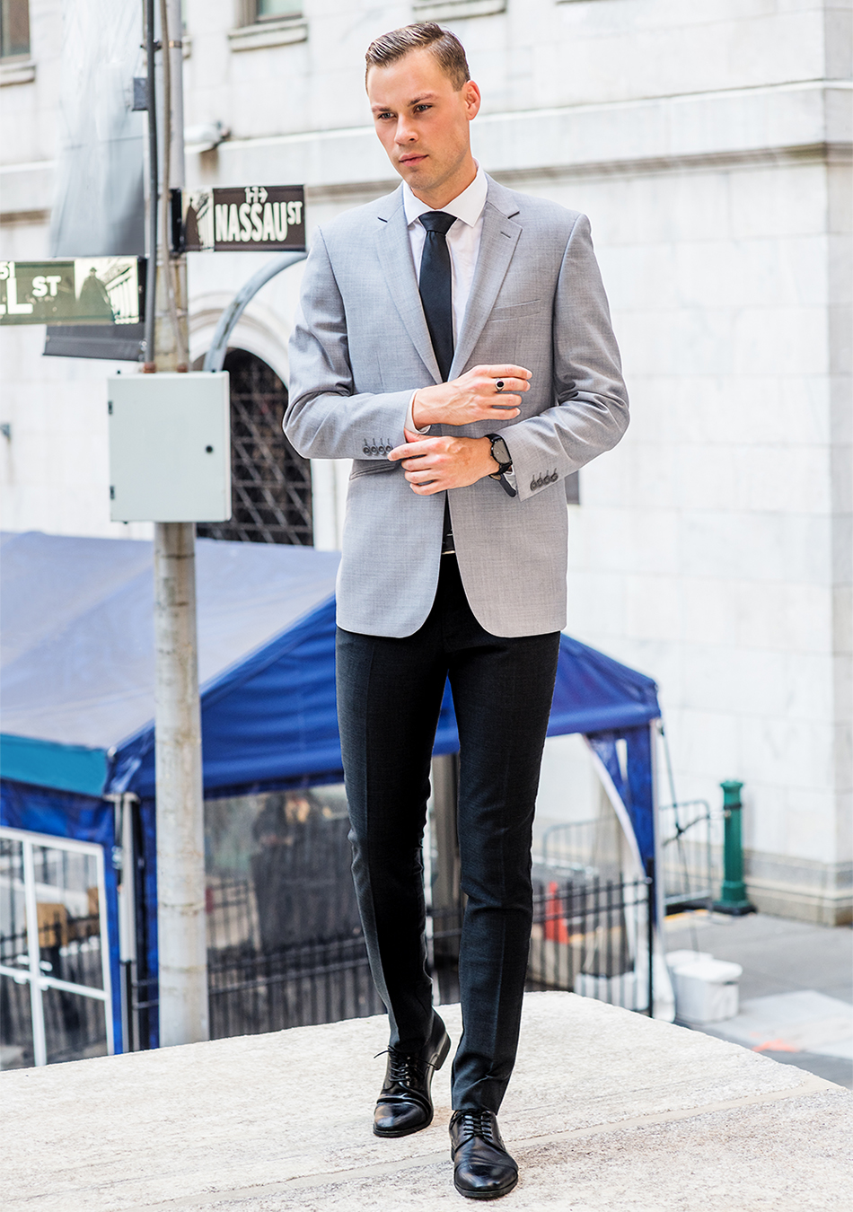 Manfinity Men Contrast Shawl Collar Flap Detail Blazer & Pants Set | SHEIN  IN