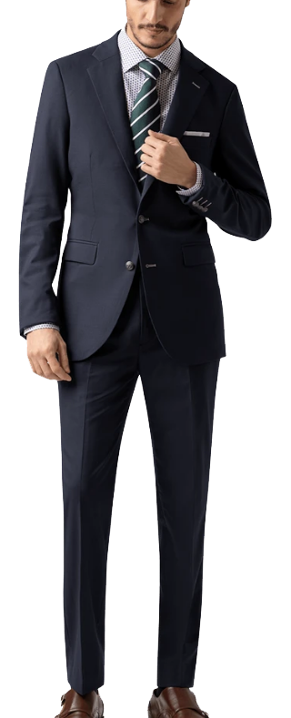 two-piece merino wool navy suit by Hockerty