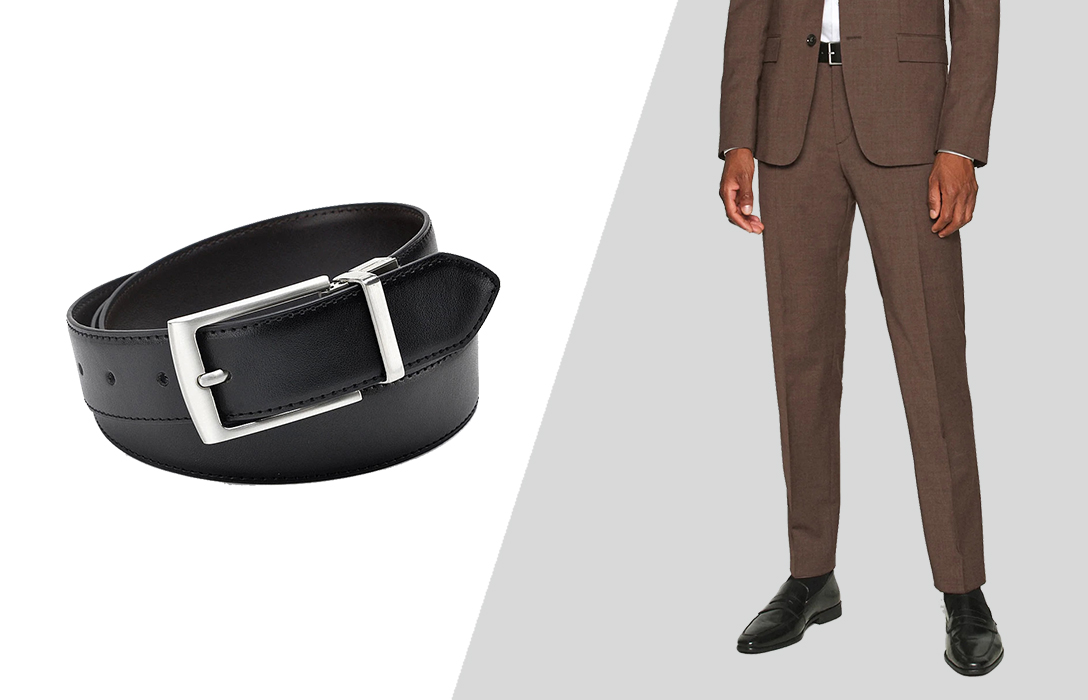 Is it okay to wear a brown belt with black pants and black shoes