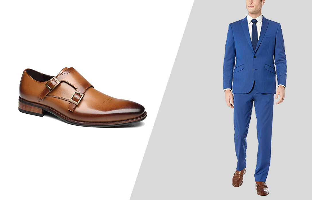 brown dress shoes navy suit