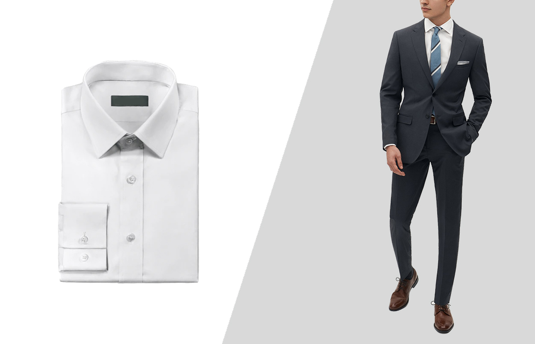 Official Suit - Image of well-made, black suit with white shirt