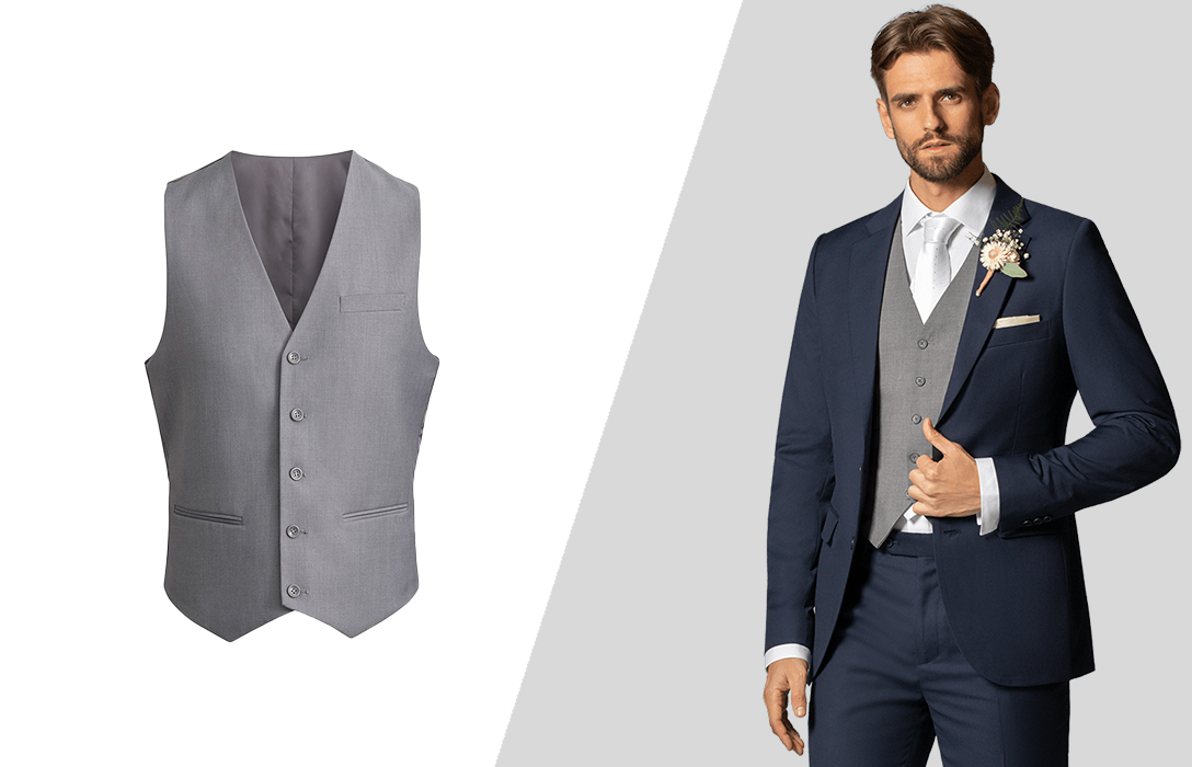 Mens Wool Dark Grey Vest  Matching Dress Pants Set  Any C