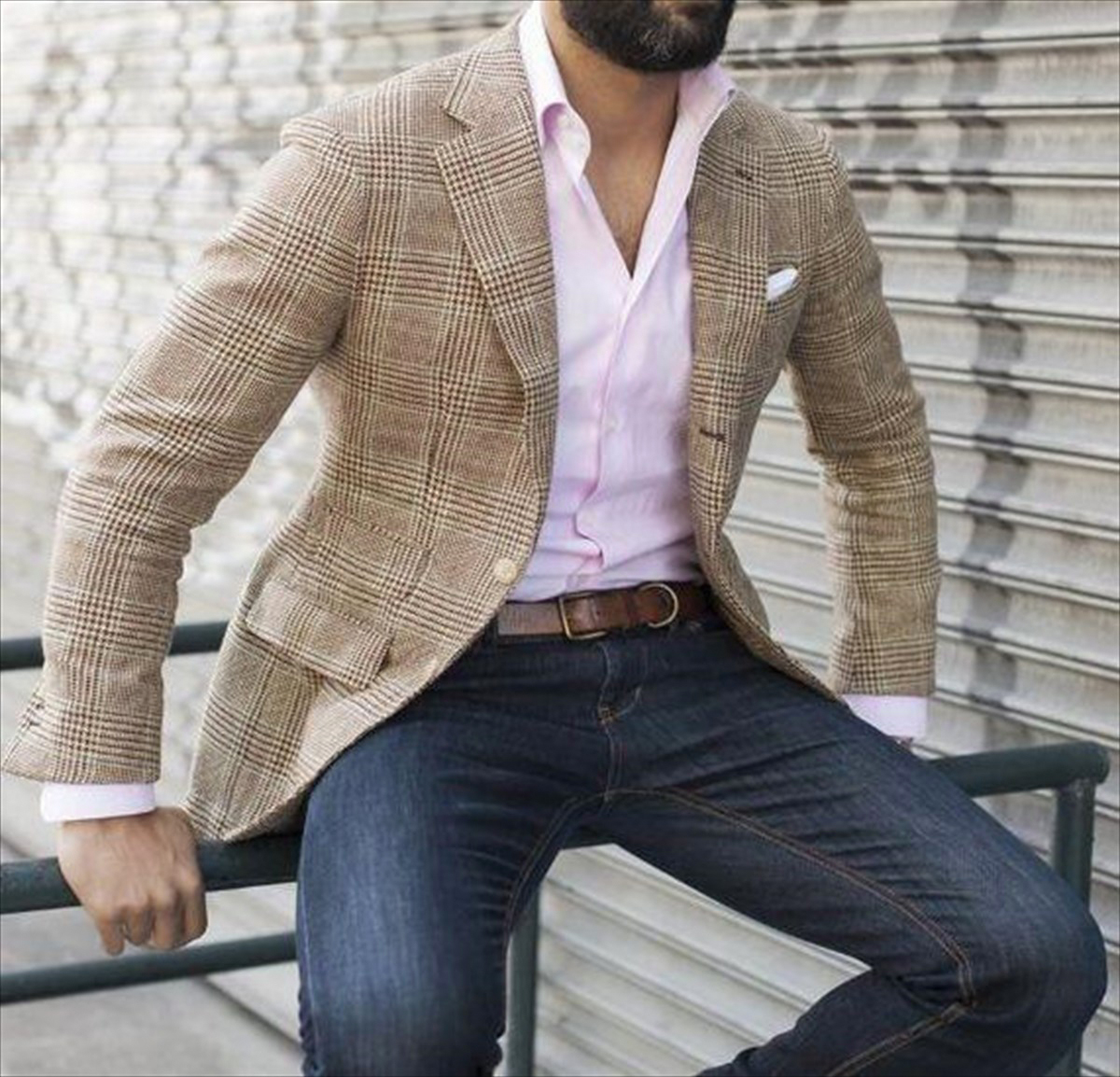 Пиджак кэжуал мужской с джинсами