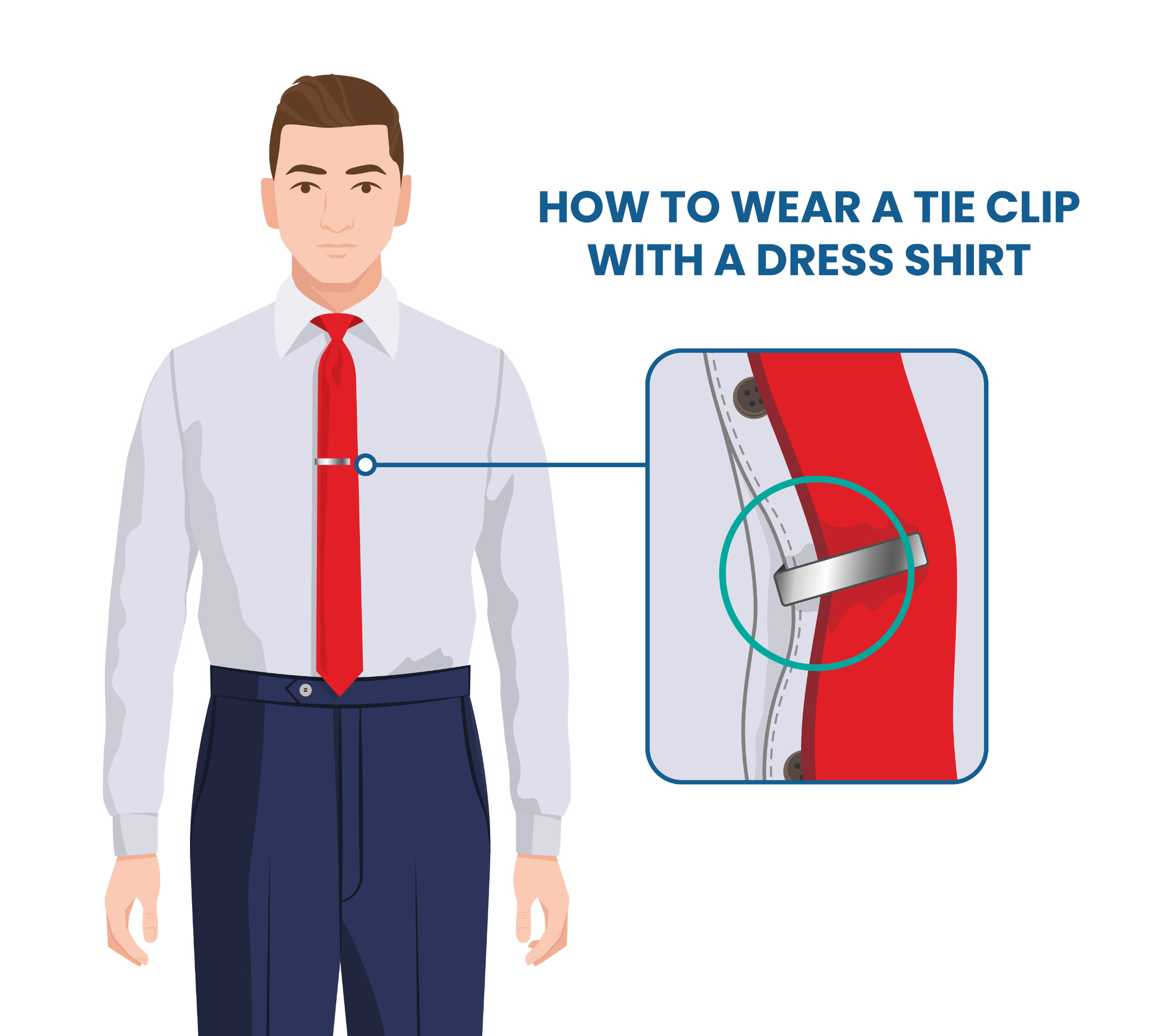 How To Wear Tie Clip With Dress Shirt 
