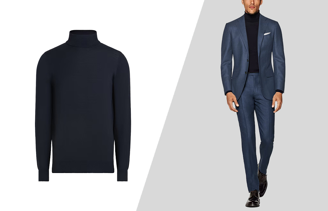 Turtleneck with Suit  How to Wear with a Black or Navy Suit - Nimble Made