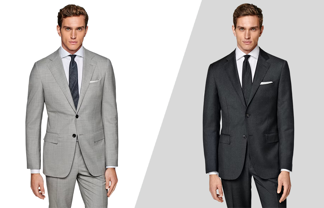 light gray suit combinations