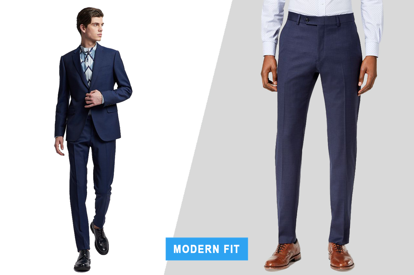 modern fit dress pants with suit