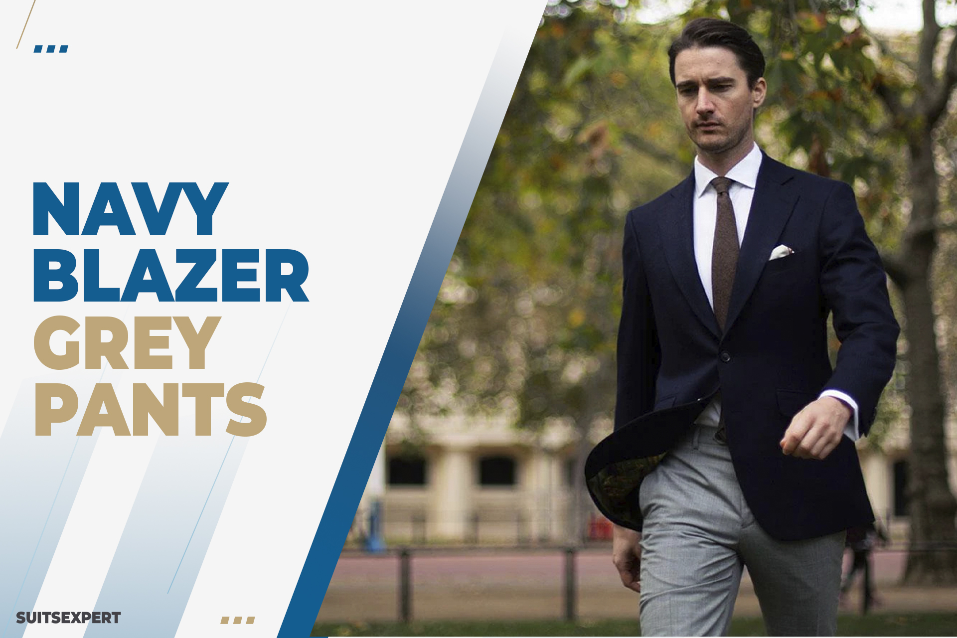 navy blazer and grey pants outfits cover