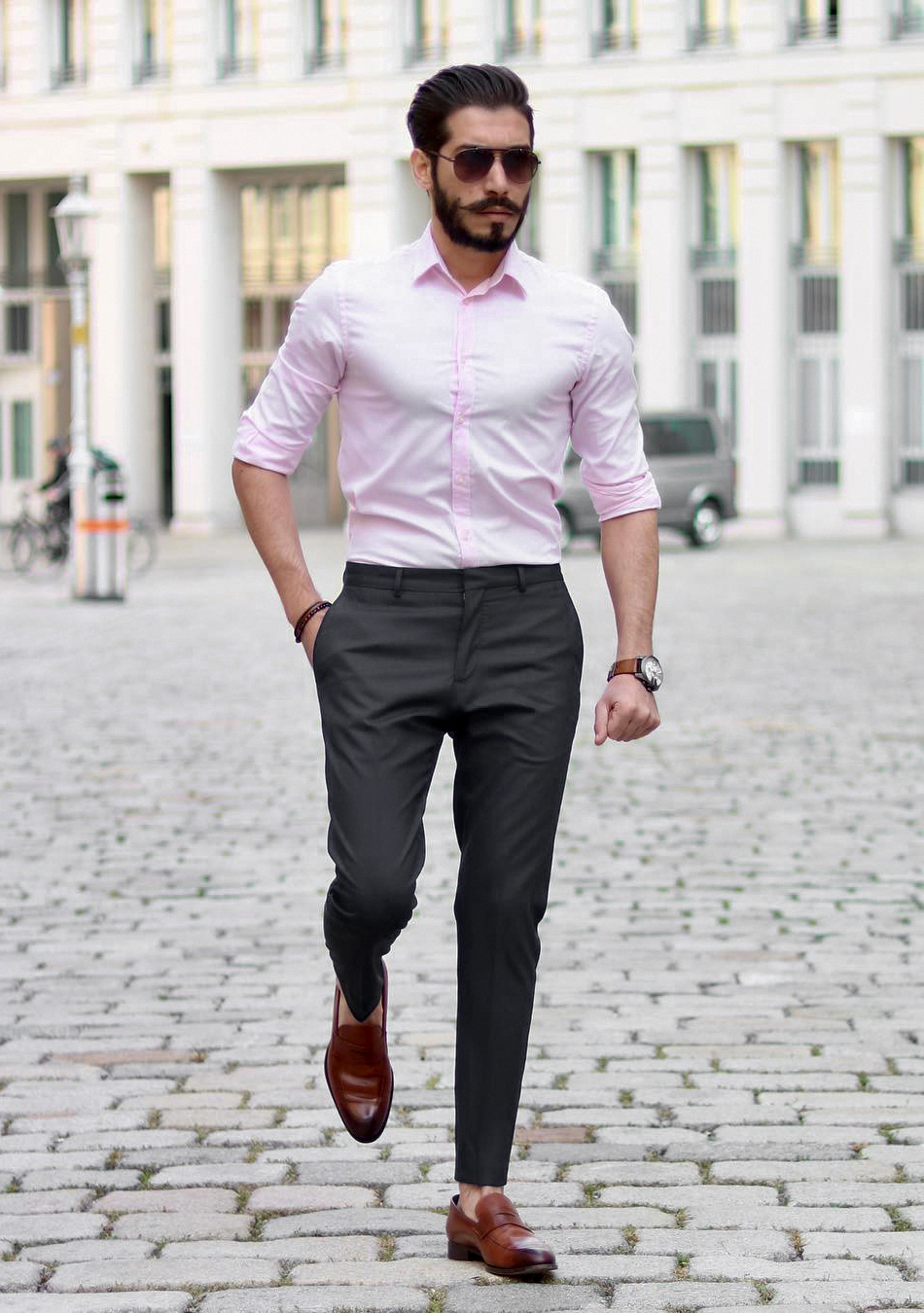 Tan Pants with Brown Leather Dress Shoes Hot Weather Outfits For Men (38  ideas & outfits) | Lookastic