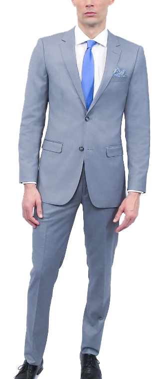 grey suit light blue shirt