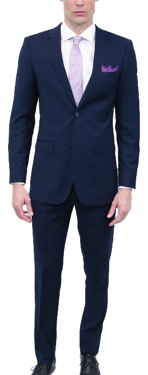 modern two-piece navy suit by Tomasso Black