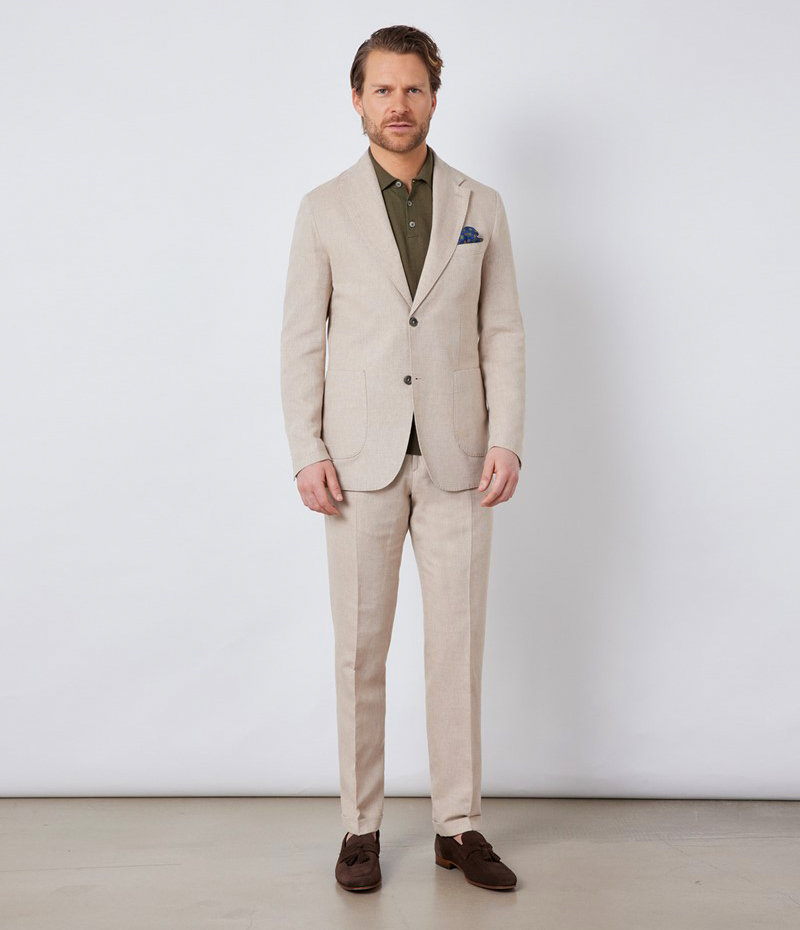 Buy Beige Long Waist Coat Jacket with Polo Neck and Brown Trousers by KUNAL  ANIL TANNA at Ogaan Online Shopping Site