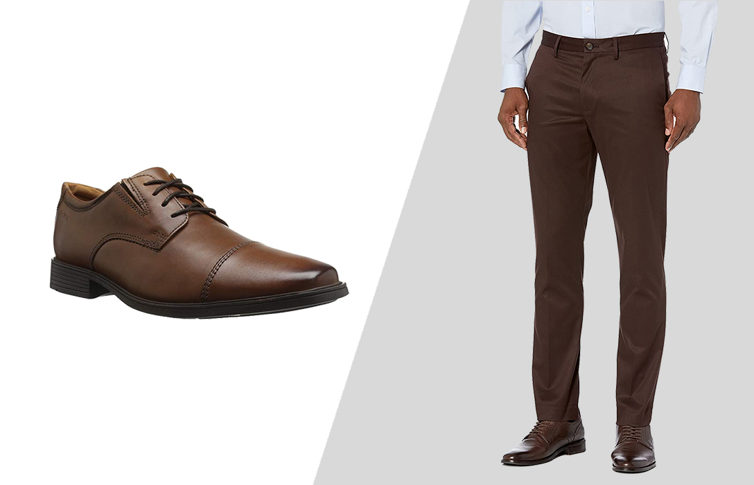 wearing brown shoes with brown pants